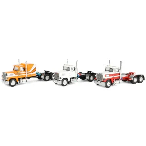 1/64 Trio Set of Ford LTL-9000 Semi Cabs, Red, White Orange DCP