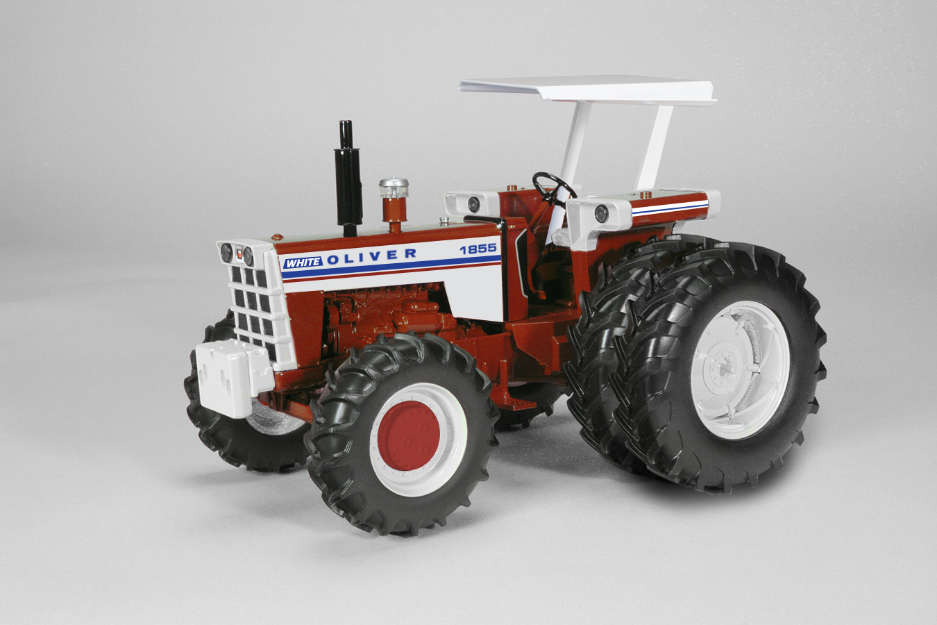 1/16 White Oliver 1855 Tractor With Duals, Front Wheel Assist