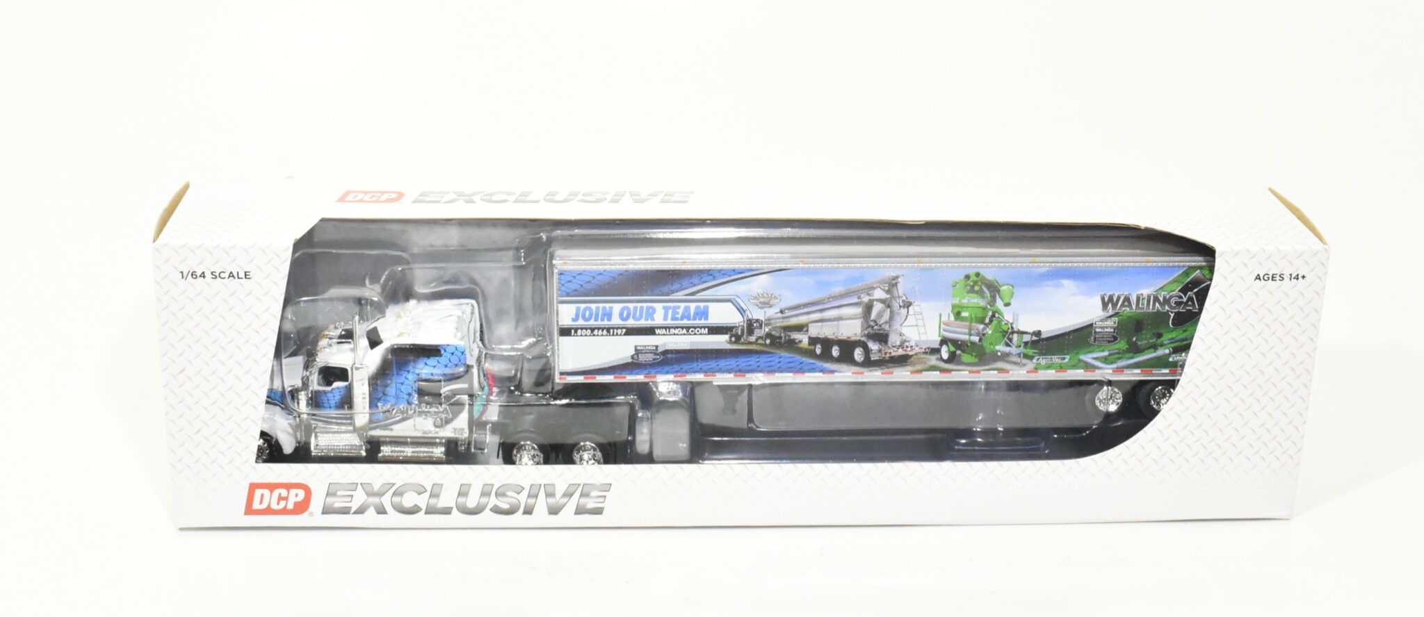 Modellino DCP Kenworth W900L Scala 1/64 &ndash; Blu E Bianco, Edizione Limitata, Parti Show