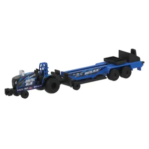 1/64 New Holland Brutal Blue Pulling Tractor With Sled