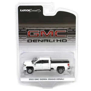 1/64 2022 White GMC Sierra 3500 Denali Dually Pickup Truck