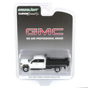1/64 2022 White GMC Sierra 3500 Dually Pickup Truck With Dump Bed