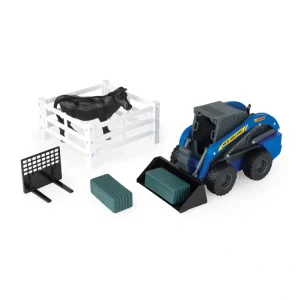 1/16 New Holland L320 Skid Steer Set, Big Farm With Fence, Animals Etc.
