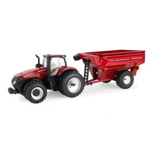 1/32 Case IH Magnum 355 Tractor With J&M 875 Red Grain Cart Auger Wagon