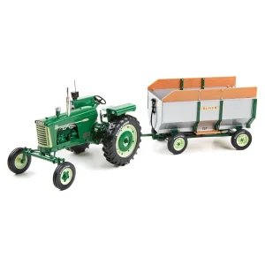 1/16 Oliver 770 Diesel Tractor With Wide Front & 727 Flare Box Wagon, 2027 Firestone Tires